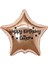 18 inç Rose Gold Renk Kişiye Özel Happy Birthday Yazılı Yıldız-Taç Figürlü Yıldız Folyo Balon 1