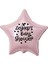 18 inç Pembe Renk Kişiye Özel Baby Showers Yazılı Emzik-Kalp Figürlü Yıldız Folyo Balon 1