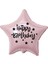 18 inç Pembe Renk Taç - Yıldız Figürlü Happy Birthday Temalı Yıldız Folyo Balonm 1