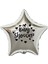 18 inç Gümüş Renk Kalp - Emzik Figürlü Baby Shower Temalı Yıldız Folyo Balon 1