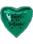 18 inç Yeşil Renk Kişiye Özel Yaşında Yazılı Yıldız Figürlü Kalp Folyo Balon 1