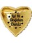 18 inç Gold Renk Kişiye Özel İyi ki Doğdun Yazılı Kalp Figürlü Kalp Folyo Balon 1
