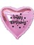 18 inç Pembe Renk Taç - Yıldız Figürlü Baby Shower Temalı Kalp Folyo Balon 1