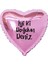 18 inç Pembe Renk Kişiye Özel İyi ki Doğdun Yazılı Kalp Folyo Balon 1