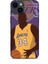 Apple iPhone 14 Kılıf Basketbolcular 24 Lakers Kahverengi Darbe Emici Kılıf 1