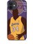 Apple iPhone 12 Kılıf Basketbolcular 24 Lakers Kahverengi Darbe Emici Kılıf 1