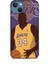 Apple iPhone 13 Mini Kılıf Basketbolcular 24 Lakers Kahverengi Darbe Emici Kılıf 1