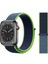 Apple Watch 38MM / 40MM/ 41 mm (Seriler /se ile Uyumlu) Cırtlı Bant Kordon Mavi Yeşil 1