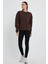 Kahverengi Sweatshirt Oversize Sweatshirt Kadın Bisiklet Yaka Sweatshirt 2