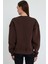 Kahverengi Sweatshirt Oversize Sweatshirt Kadın Bisiklet Yaka Sweatshirt 5