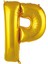 34 inç P Gold Renk Harf Folyo Balon 1