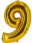 34 inç 9 Gold Renk Rakam Folyo Balon 1
