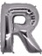 34 inç R Gümüş Renk Harf Folyo Balon 1