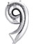 34 inç 9 Gümüş Renk Rakam Folyo Balon 1