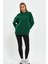 Yeşil Sweatshirt Oversize Sweatshirt Kadın Bisiklet Yaka Sweatshirt 2