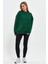 Yeşil Sweatshirt Oversize Sweatshirt Kadın Bisiklet Yaka Sweatshirt 3