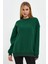 Yeşil Sweatshirt Oversize Sweatshirt Kadın Bisiklet Yaka Sweatshirt 4