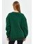 Yeşil Sweatshirt Oversize Sweatshirt Kadın Bisiklet Yaka Sweatshirt 5