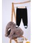 Babyhola Kadife Yelek Patikli Pantolon Unisex Bebek 2'li Set Siyah 4