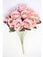 Yapay 11 Güllü Pastel Demet 50 cm Pembe 1