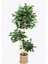 Yapay Benjamin Ağacı 115 cm 3lü Bambu Gövdeli Yeşil (Ahşap Saksı) 1