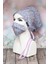 Tesettür Indigo Mavi Çıtır Çiçekler Cerrahi Bone Maske Takım Geniş Kesim 1