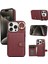 Iphone 15 Pro Kasa Fırçalanmış Pu Deri+Tpu Ring Kickstand Wine Red ile Telefon Kılıfı (Yurt Dışından) 1