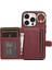 Iphone 15 Pro Kasa Fırçalanmış Pu Deri+Tpu Ring Kickstand Wine Red ile Telefon Kılıfı (Yurt Dışından) 3