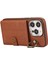 Iphone 15 Pro Kasa Fırçalanmış Pu Deri+Tpu Ring Kickstand Brown Telefon Kılıfı (Yurt Dışından) 2