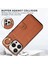 Iphone 15 Pro Kasa Fırçalanmış Pu Deri+Tpu Ring Kickstand Brown Telefon Kılıfı (Yurt Dışından) 4