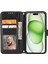 Iphone 15 Plus Deri Için Uzun ve Kısa Kayış Black ile Zipper Cep Telefonu Stand Kapağı Telefon Kılıfı (Yurt Dışından) 3
