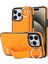 Iphone 15 Pro Kickstand Case Wave Desen Anti Çizgi Pu+Tpu Telefon Orange Telefon Kılıfı (Yurt Dışından) 1