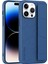 Iphone 15 Pro Pu Deri Kaplamalı Pc+Tpu Litchi Doku Telefonla Telefon Kasası Navy Mavi Telefon Kılıfı (Yurt Dışından) 1