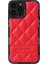 Iphone 15 Pro Rhombic Grid Doku Pu Deri Kaplamalı Pc+Tpu Telefon Kırmızı Telefon Kılıfı (Yurt Dışından) 1