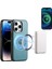 Iphone 15 Pro Max Magnetic Pu Deri Kaplamalı Tpu+Pc Mavisi Telefon Kılıfı (Yurt Dışından) 2