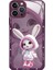 Iphone 15 Pro Cep Telefon Ları Için Sevimli Tavşan Deseni Yerleşik Lens Film Anti Çizelge Purple Telefon Kılıfı (Yurt Dışından) 1