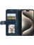 Iphone 15 Pro Kasa Caster Cascle Horse Doku Deri Strap Mavi Blackish Telefon Kılıfı (Yurt Dışından) 2