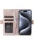 Iphone 15 Pro Case Için Litchi Doku Fermuarı Pocket Anti Drop Deri Strap White Telefon Kılıfı (Yurt Dışından) 4