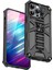 Iphone 15 Pro Için Yumuşak Tpu+Sert Pc Araba Montajı Metal Sac Black ile Gizli Kickstand Telefon Kılıfı (Yurt Dışından) 1
