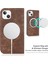 Iphone 15 Plus Magnicy Pu Deri+Tpu Telefon Koruyucu Katlanabilir Stant Işık Kahverengi Telefon Kılıfı (Yurt Dışından) 2