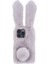 Iphone 15 Pro Fluffy 3D Bunny Kulakları Kış Kış Sıcak Yumuşak Tpu Telefon Vaka Işığı Gri Telefon Kılıfı (Yurt Dışından) 1