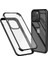 Iphone 15 Pro Koruyucu Ince Çift Sandılı Temperli Cam+Silikon Çerçeve Black Telefon Kılıfı (Yurt Dışından) 1