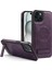 Iphone 15 Plus Pl Case Pu Deri Kaplamalı Tpu+Pc Kickstand Dark Mor ile Uyumlu Telefon Kılıfı (Yurt Dışından) 1