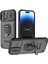Slayt Lensli iPhone 15 Pro Kickstand Için Pc+Tpu Şok Geçirmez Sağlam Kabuk Black Telefon Kılıfı (Yurt Dışından) 1