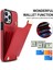 Iphone 12 Pro Max Için Max 6.7 Inç Metal Dekor Tpu+Deri Kart Çantası Anti Fall Cep Telefonu Kırmızısı Telefon Kılıfı (Yurt Dışından) 4