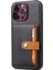 Iphone 15 Pro Max Maksimum Buzağı Dokusu Telefon Yuvaları Kickstand Pu Deri Kaplamalı Tpu Arka Black Telefon Kılıfı (Yurt Dışından) 1