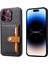 Iphone 15 Pro Max Maksimum Buzağı Dokusu Telefon Yuvaları Kickstand Pu Deri Kaplamalı Tpu Arka Black Telefon Kılıfı (Yurt Dışından) 5