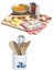 1:12 Bebek Evi Aksesuarları Mini Mutfak Aksesuarları Ahşap Bıçak ve Çatal Metal Çırpma Kavanoz Seti Dollhouse Minyatürleri (Yurt Dışından) 4
