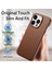 iPhone15 Pro Fingerprint Sold Renkli Litchi Doku Pu Deri Kaplamalı Pc Telefon Kapak-Kahverengi (Yurt Dışından) 5