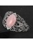 Pembe Kristal Doğal Opal Oniks Kristal Kaplan Gözü Taş Bilezik Bilezik Erkekler Kadınlar Için Vintage Gümüş Renk Çiçek Bakır Boho Wrap Bilezik (Yurt Dışından) 5